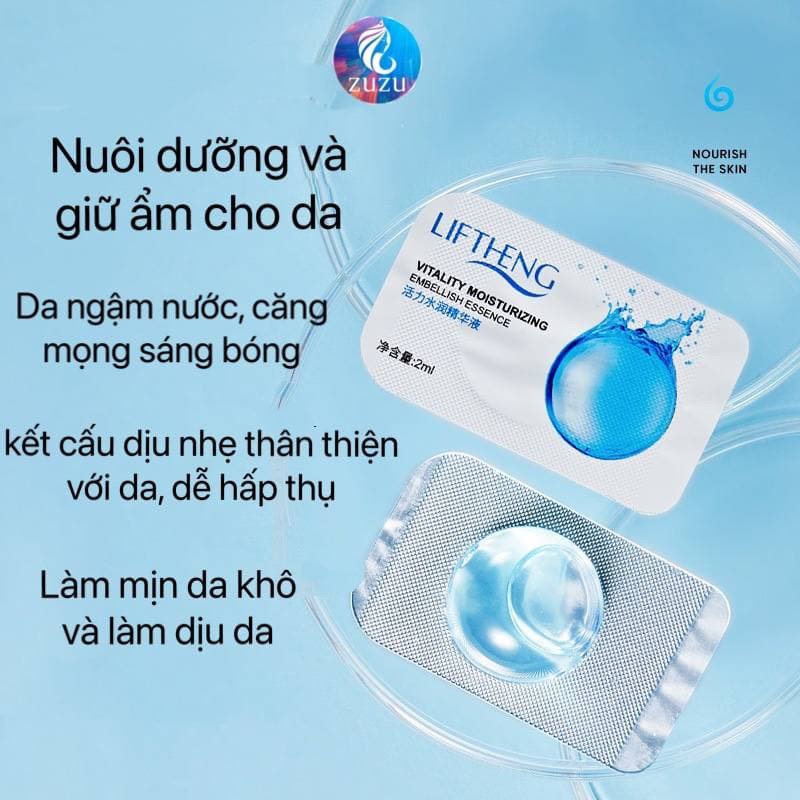 HỘP 8 VIÊN Mặt nạ Cấp nước dưỡng da, HỒI SINH LÀN DA THÔ RÁP SẦN SÙI HYALURONIC HYDRATING MASK