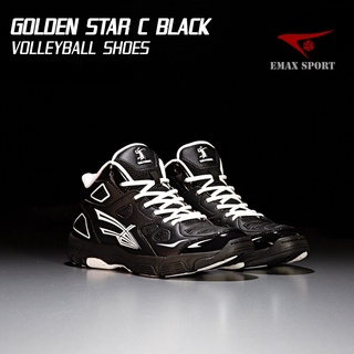 [ TẶNG TẤT ] Giày bóng chuyền cổ cao, sân bê tông Beyono Golden Star C - Black White