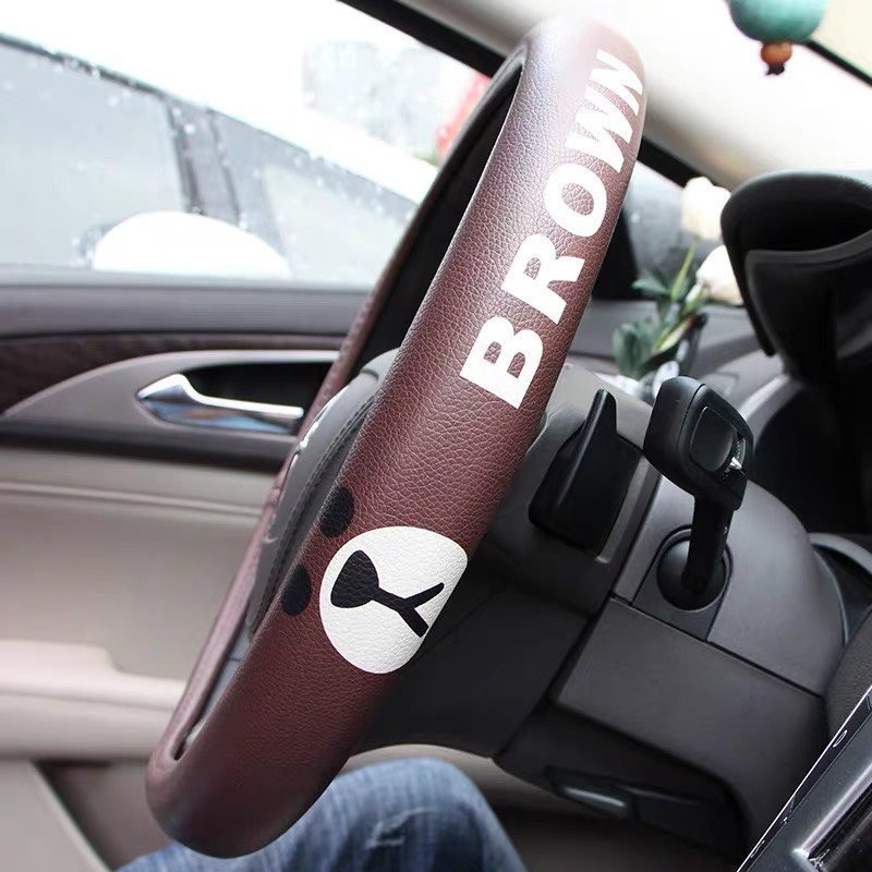 Bọc vô lăng ô tô Line Friend Gấu Gà Thỏ - Bọc vô lăng xe hơi cao cấp