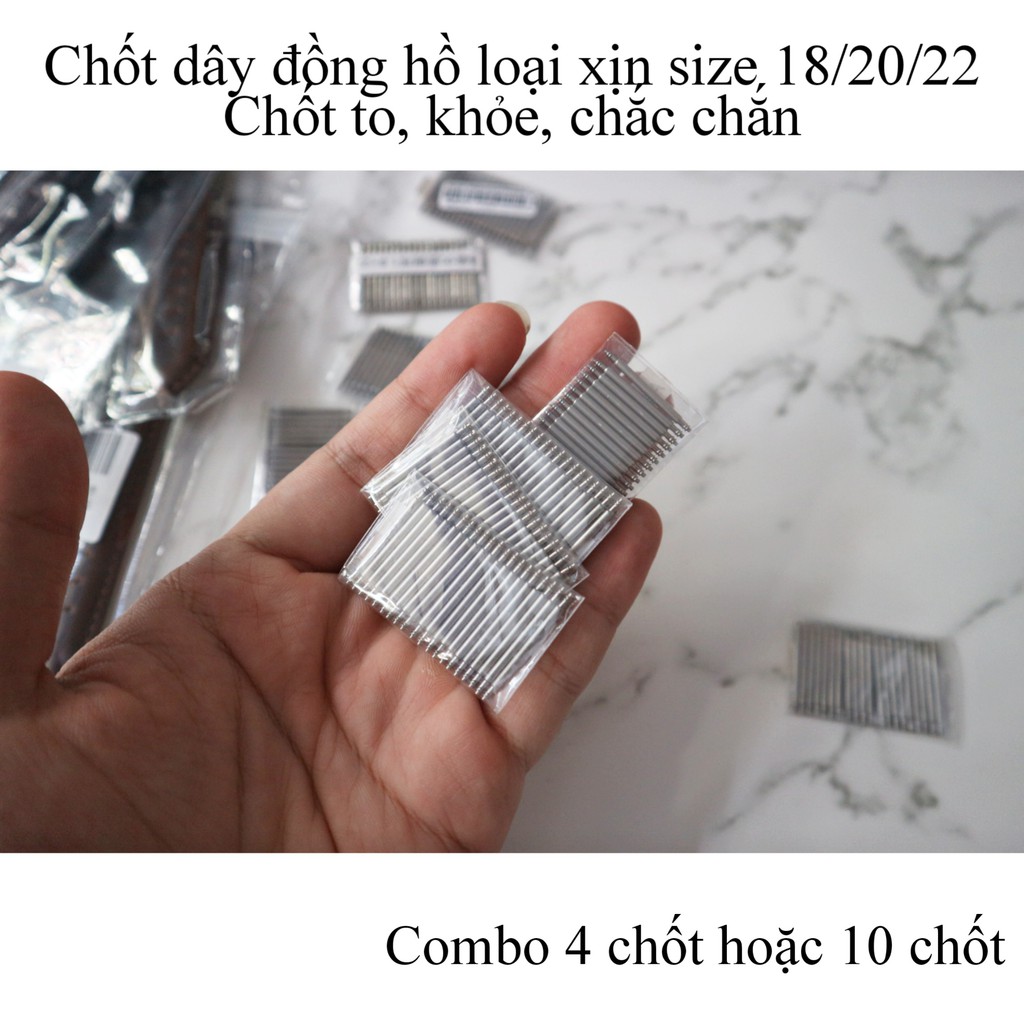 Combo 4 hoặc 10 chốt dây đồng hồ loại xịn size 18/20/22 - Thanh Springbar