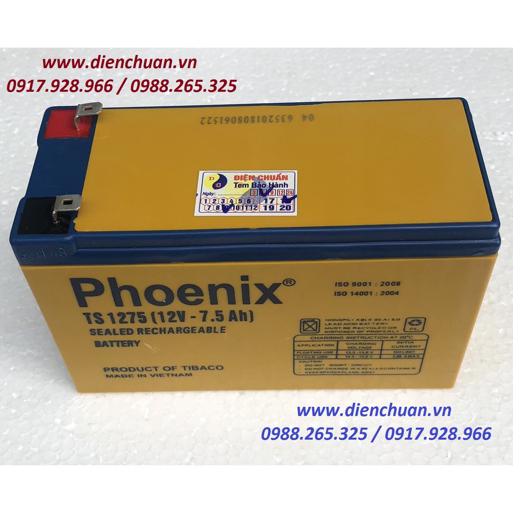 Ắc quy Phoenix 12V 7.5Ah TS1275 TS1275