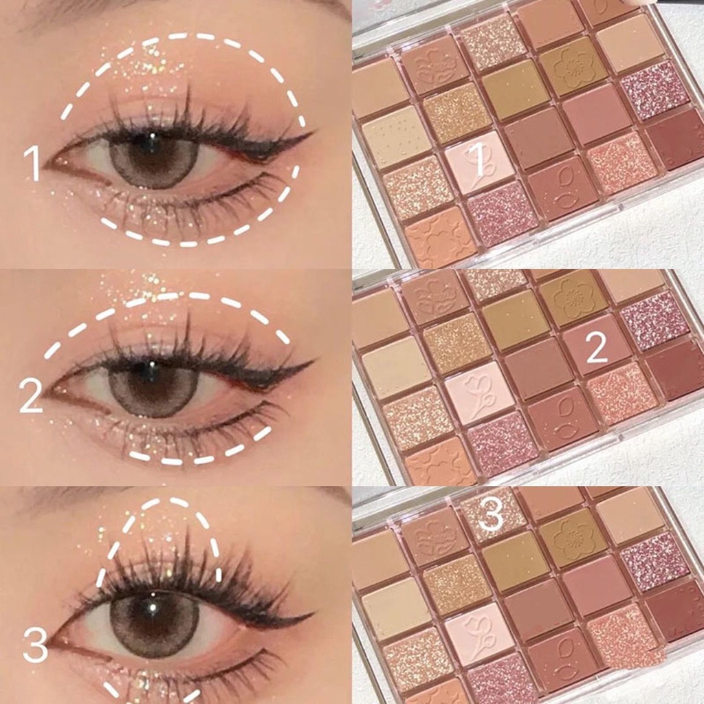 Bảng Phấn Mắt 20 Màu Lì Và Ánh Nhũ Kết Hợp Trang Điểm Kháng Nước Và Lâu Trôi S0W5