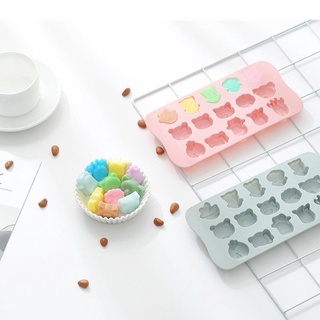 Khuôn thạch socola silicon hình thú 15 viên - cao cấp