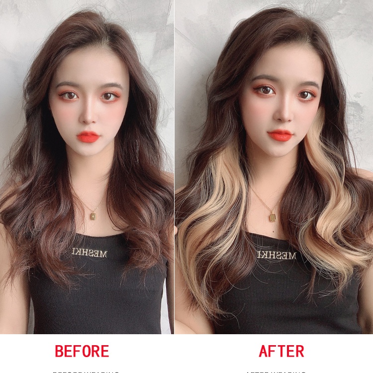 Tóc giả nữ dáng xoăn dài nhiều màu sắc thời trang tùy chọn