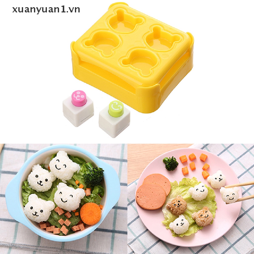 1 Set Khuôn Làm Cơm Nắm Hình Gấu Dễ Thương DIY
