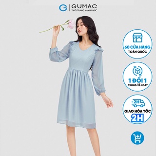 Đầm voan bèo vai DC06072 thời trang GUMAC