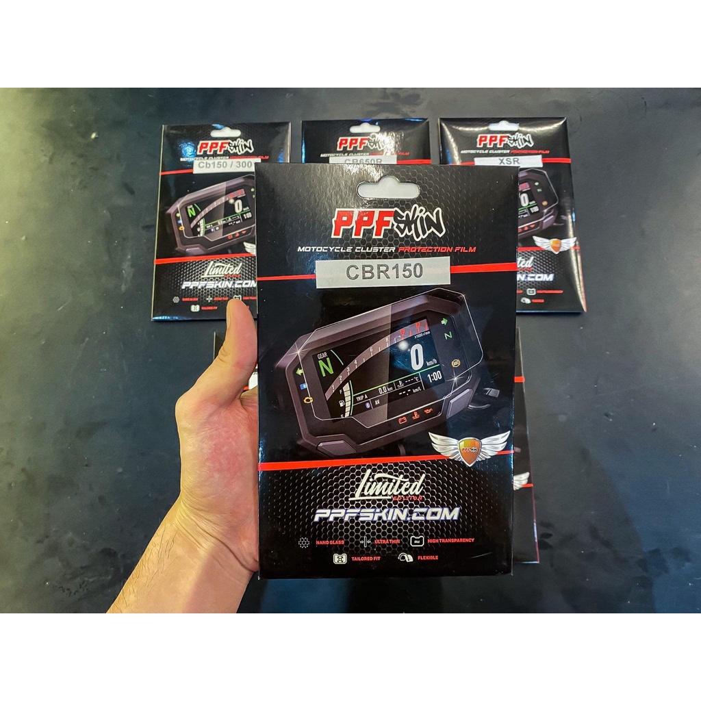 Miếng dán PPF bảo vệ đồng hồ xe máy YA XSR -R15V3-MT15-R3-MT03, Honda CBR150R, CB150R-300R- CBR650R-CB650R-500R