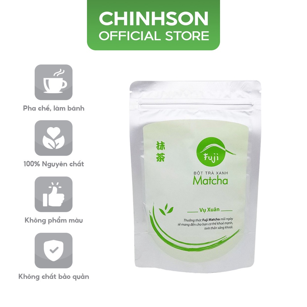 [Organic] Bột Trà Xanh Matcha Nguyên Chất Vụ Xuân Pha Đồ Uống, Đắp Mặt, Trắng Da 100g/30g - Chính Sơn