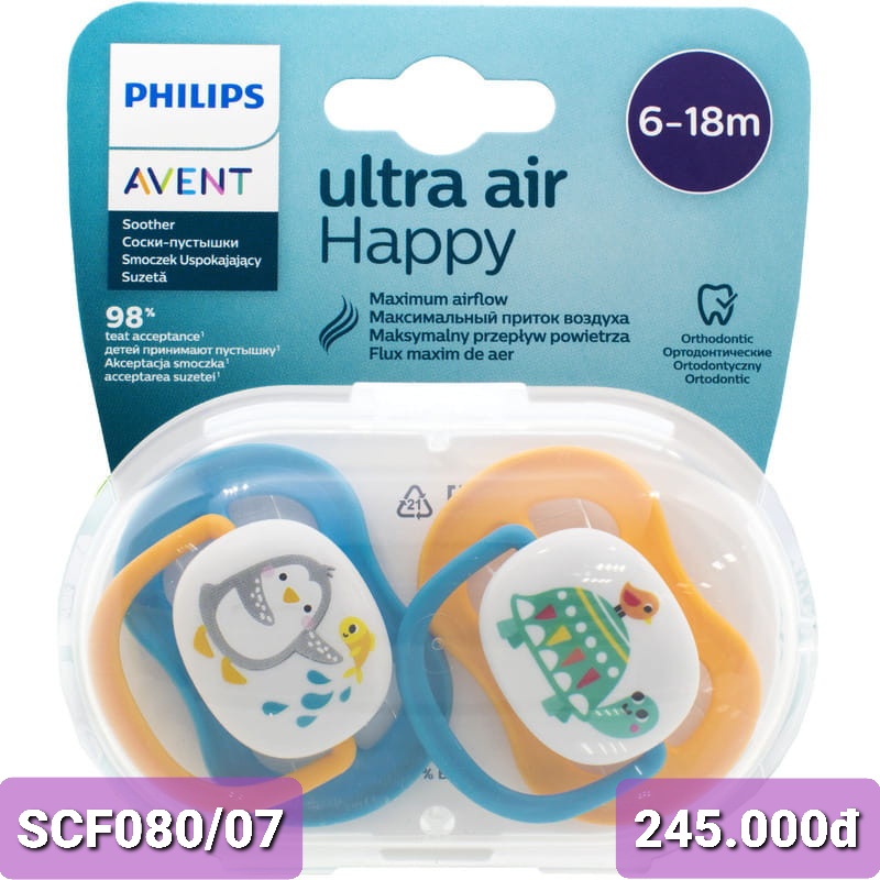 Ty giả Avent Ultra Air Animal - ti ngậm thông khí Lime Philips Avent