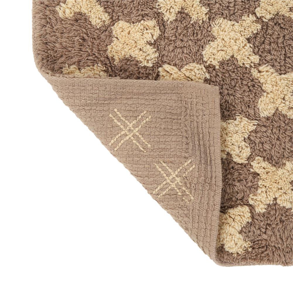 HomeBase HLS Thảm lót sàn lau chân phòng tắm cotton có keo xịt phía dưới chống trơn trượt SS-PINE W45xH70xD1 màu nâu