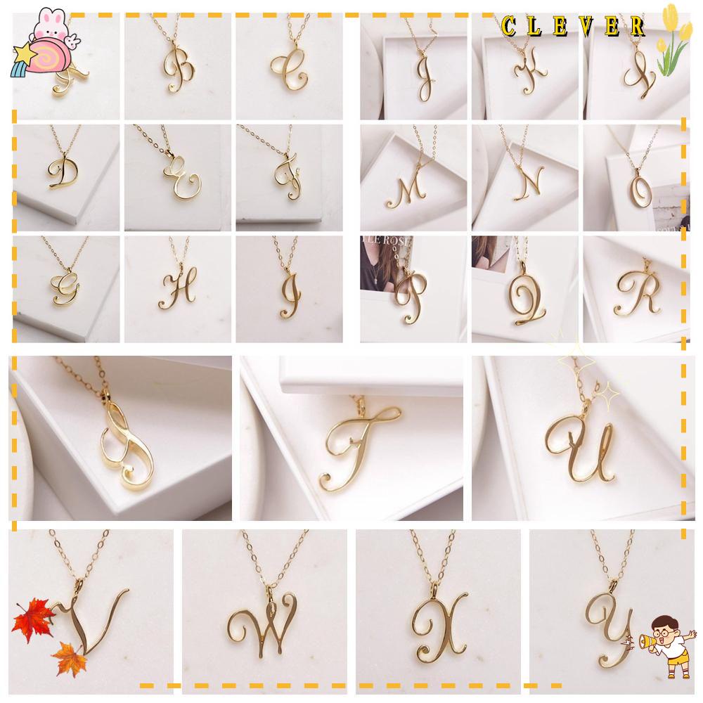 vòng cổ Mạ Kim Loại Mặt 26 Chữ Cái A Đến Z Thời Trang Dành Cho Nữ