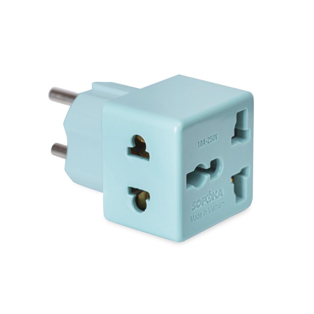 Ổ cắm điện đa năng P15 P11 P12 SOPOKA  chia 2 cửa có ổ cắm 3 chấu tiện lợi