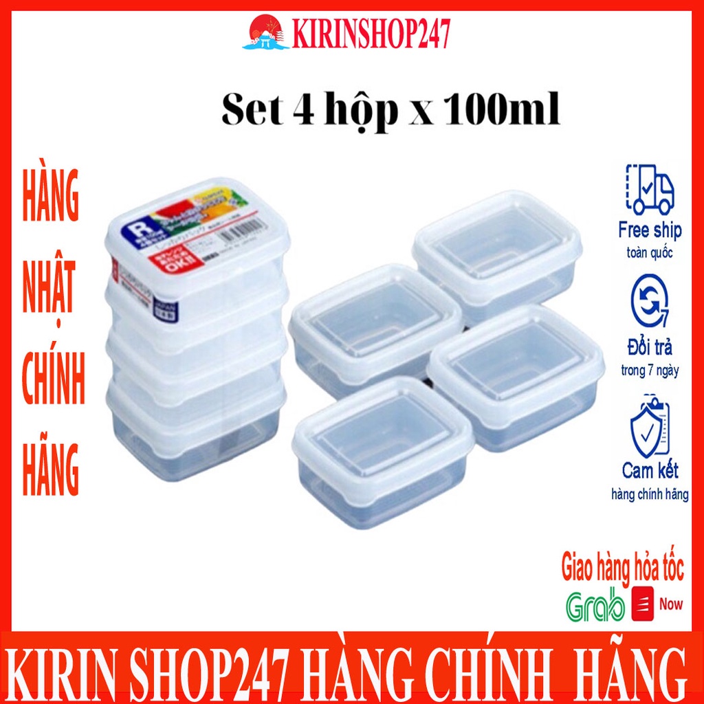 Set 4 hộp đựng thực phẩm nhí Nakaya 100ml Made in Japan