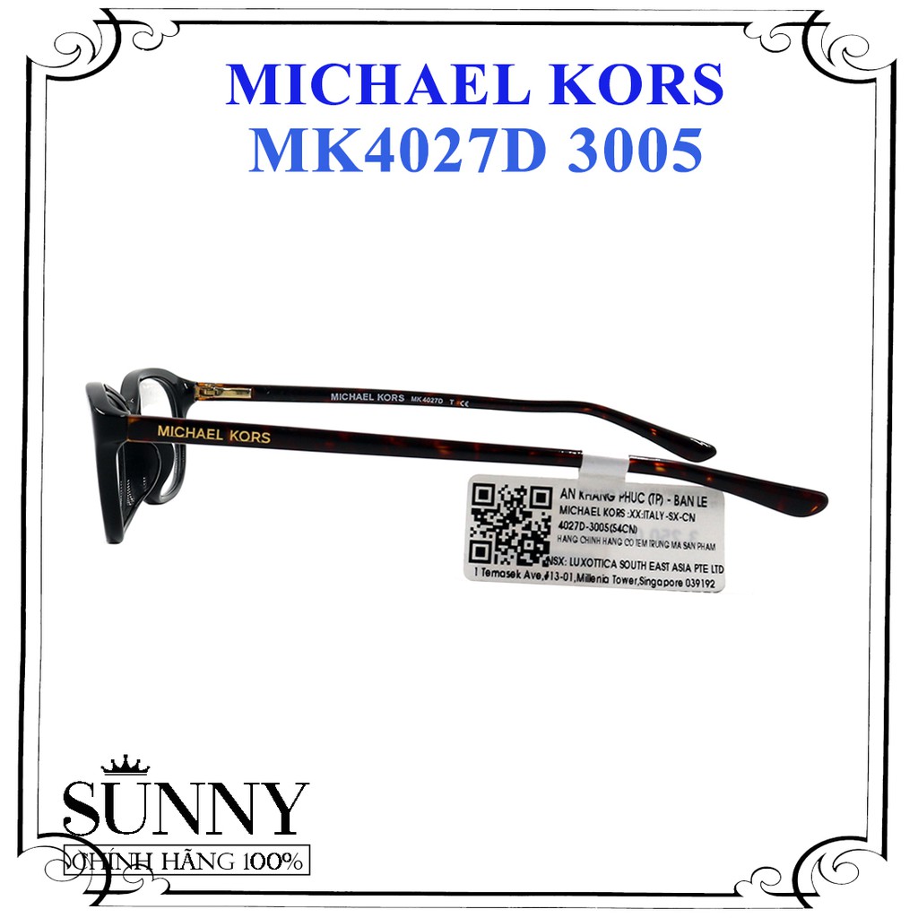 MK4027D - gọng kính Michael Kors chính hãng, sản phẩm kèm tem thẻ chống hàng giả của bộ công an cấp