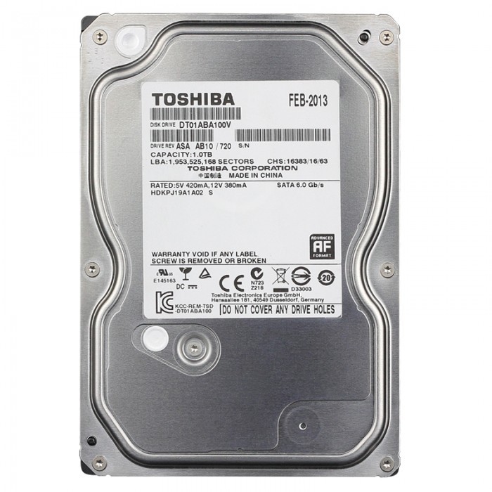 Ổ cứng chuyên dụng Camera Toshiba Internal 3.5" 1TB (32MB) 5700Rpm SATA (6Gb/s)