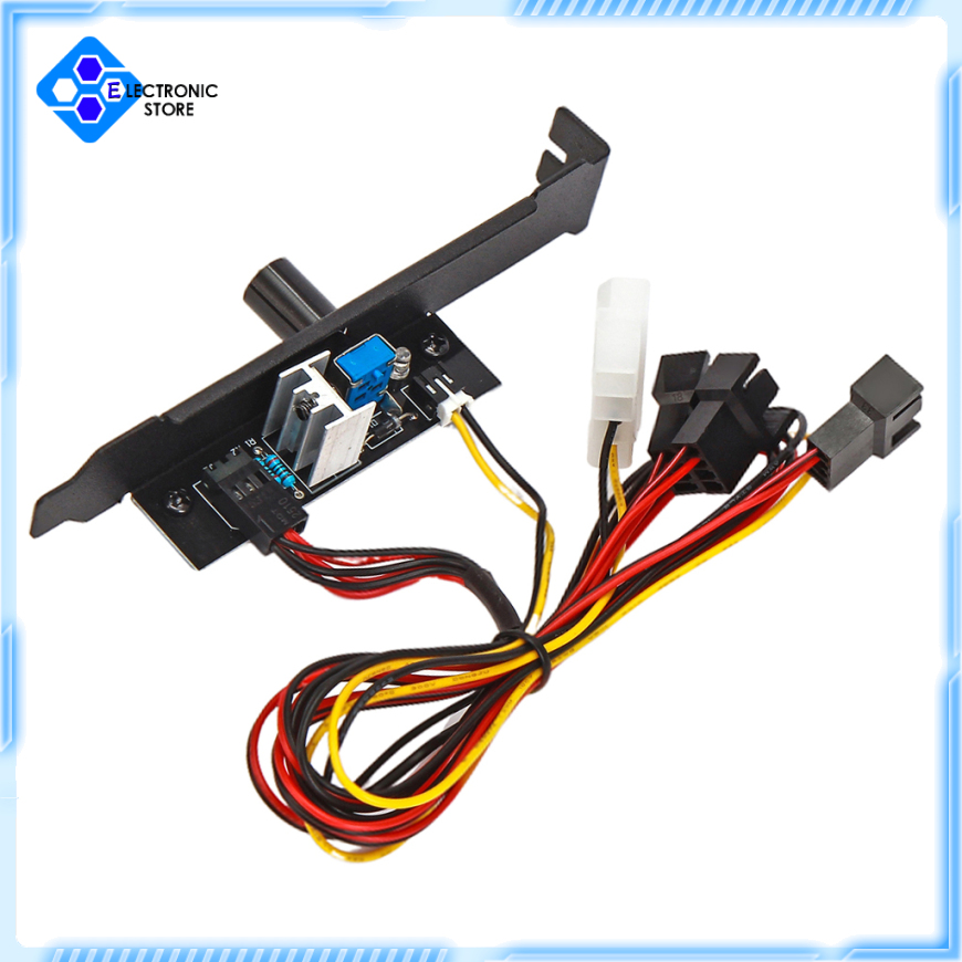[Electronic store]3 Channels PC Cooling Fan Speed Controller Governor PCI Bracket 12V Power