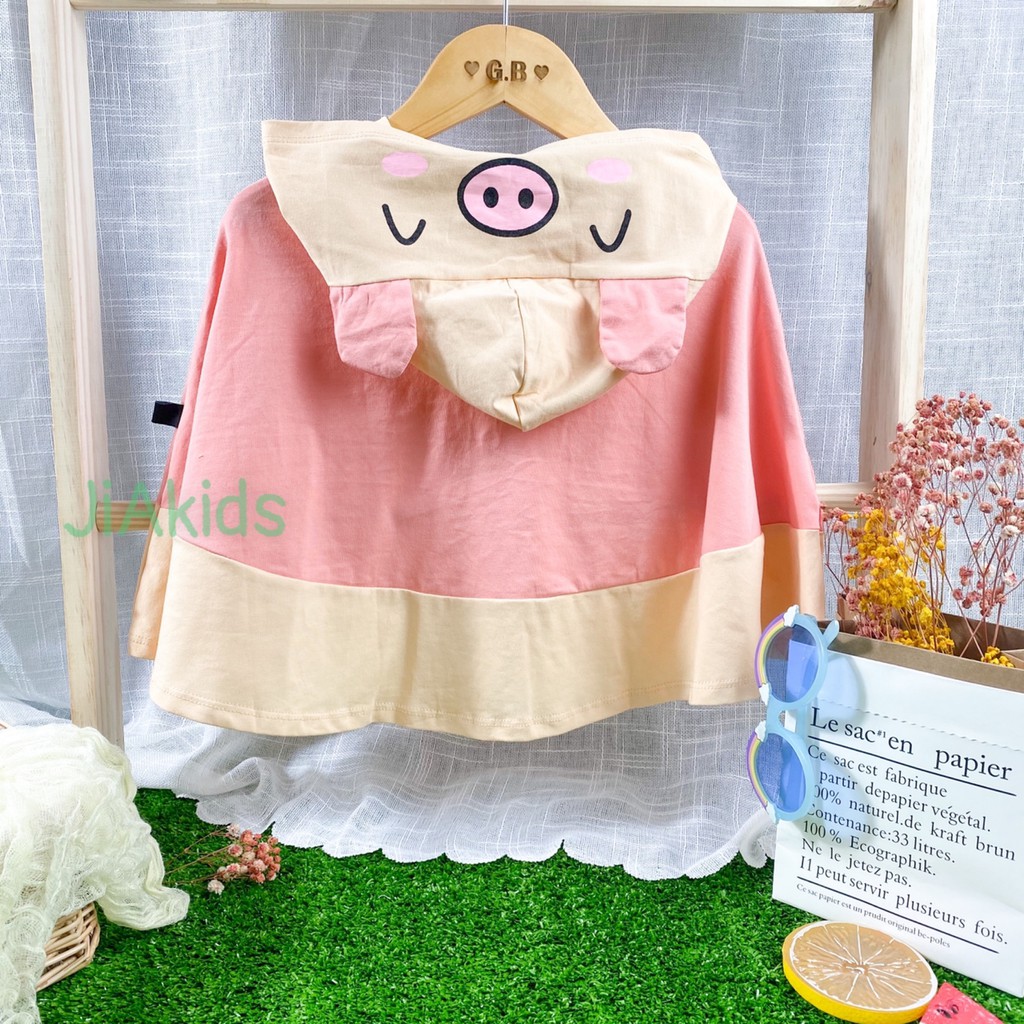 Áo Choàng Chống Nắng COTTON 100% MINKY MOM Hình Động Vật Dễ Thương Cho Bé AN-02