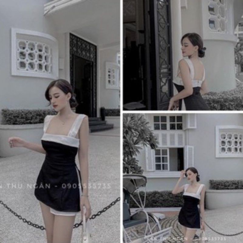 Set quần ngắn + áo xẻ tà hai dây
