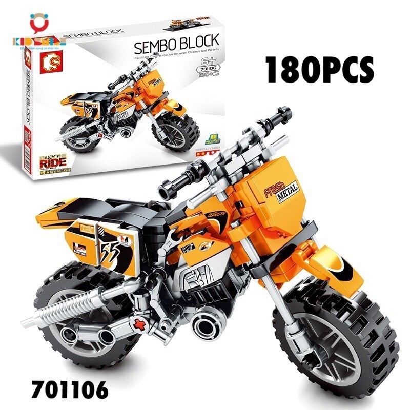 Đồ chơi xếp hình lắp ráp các loại xe mô tô từ 180-301 chi tiết cho bé từ 5 tuổi trở lên - DOZKIDZ
