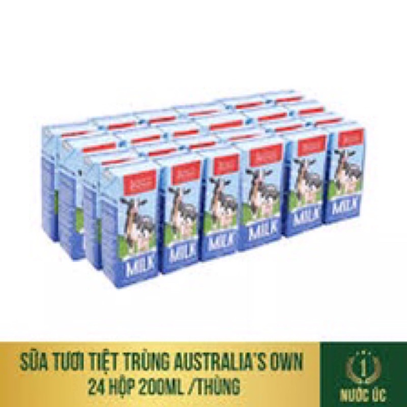 1 Thùng 24 hộp Sữa OWN Úc 200ml nguyên kem - Own Australia's - Hàng nhập khẩu Úc.