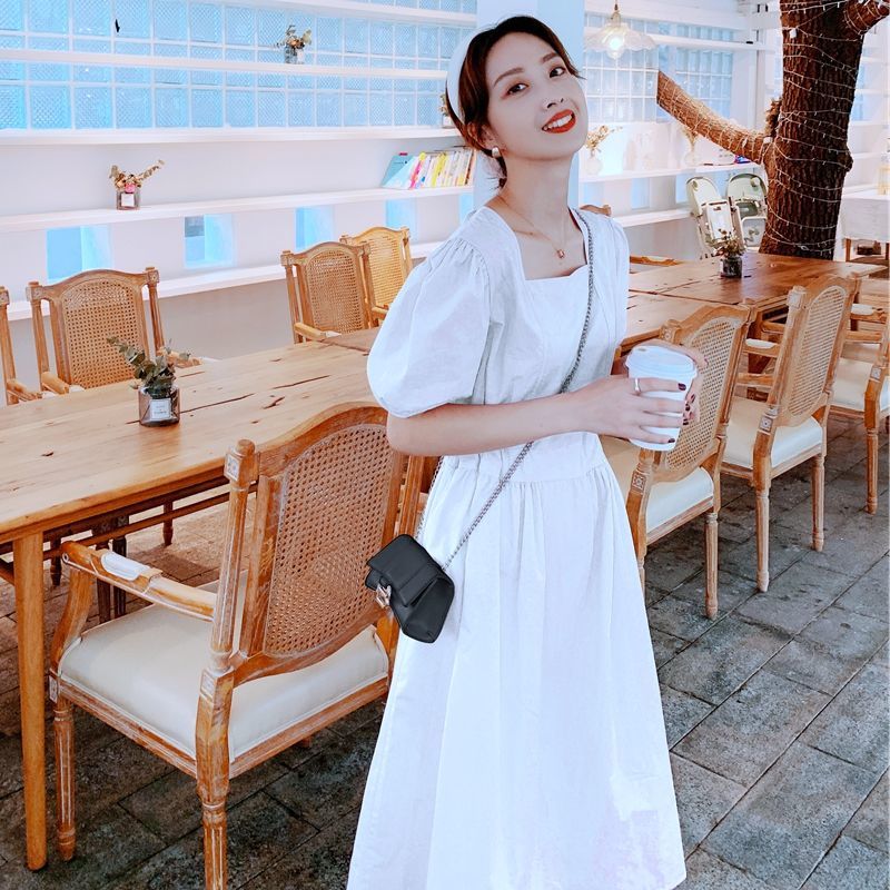 Đầm dài tay phồng thời trang pháp xinh xắn dành cho nữ