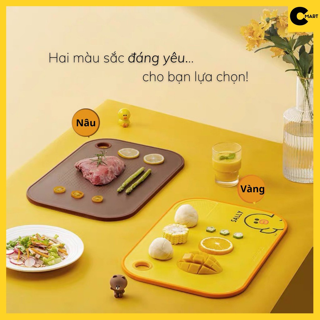 Thớt Nhựa Kháng Khuẩn Joyoung Line Friends