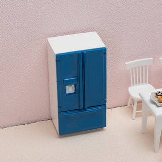 Tủ lạnh gỗ hai cửa mini tỉ lệ 1 12 dùng trang trí nhà búp bê - ảnh sản phẩm 8