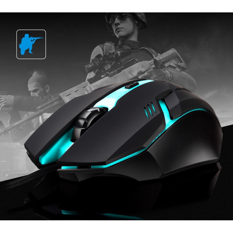 Chuột quang Gaming có dây cổng USB LED 1600dpi nhiều màu