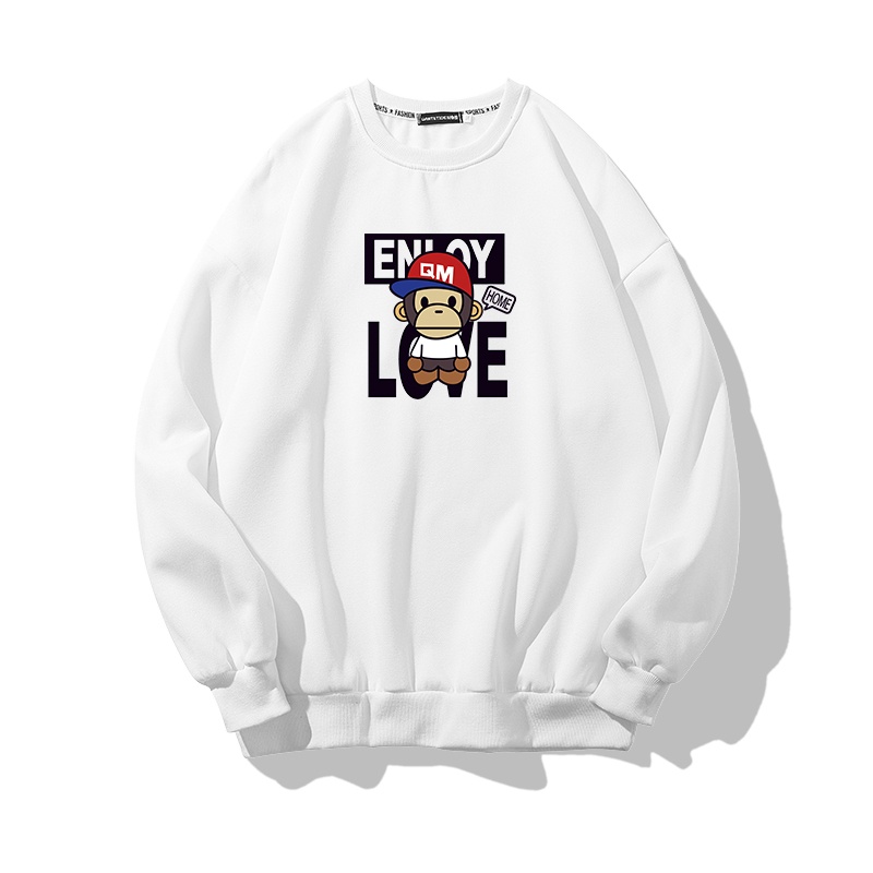 Áo hoodie nỉ cho nam form rộng Familylove – Áo mùa đông nam nữ chú khỉ mokey Enjoy Love