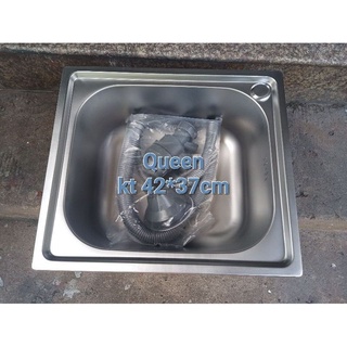 $giá sốc$ chậu rửa chén 1 hộc inox 304 kích thước 42x37cm. tặng kèm bộ xả chậu