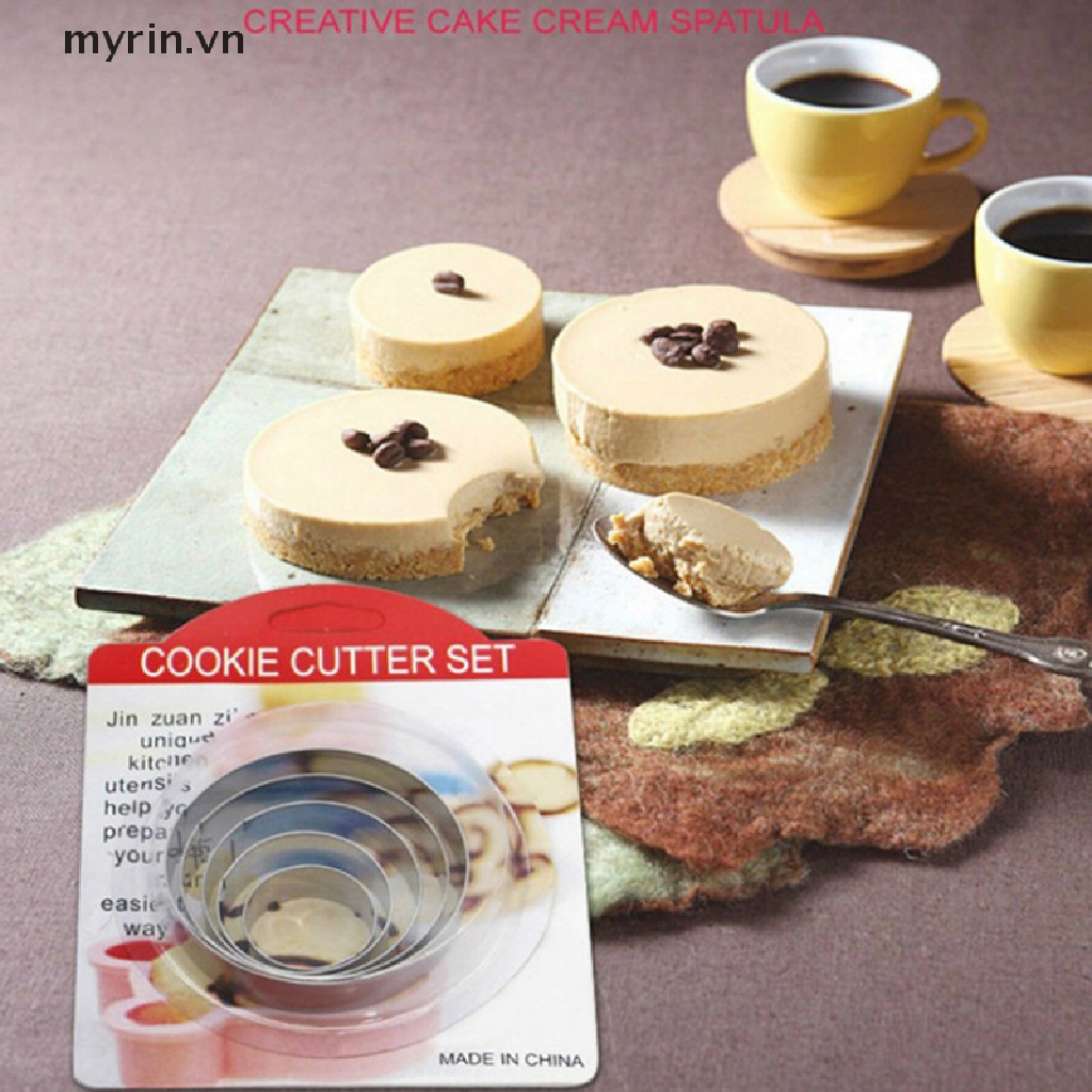 Set 5 Khuôn Cắt Bánh Hình Tròn Bằng Thép Không Gỉ DIY