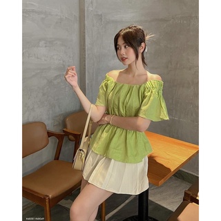 [RÁCH STORE] Áo kiểu bo vai bo eo tay xoè