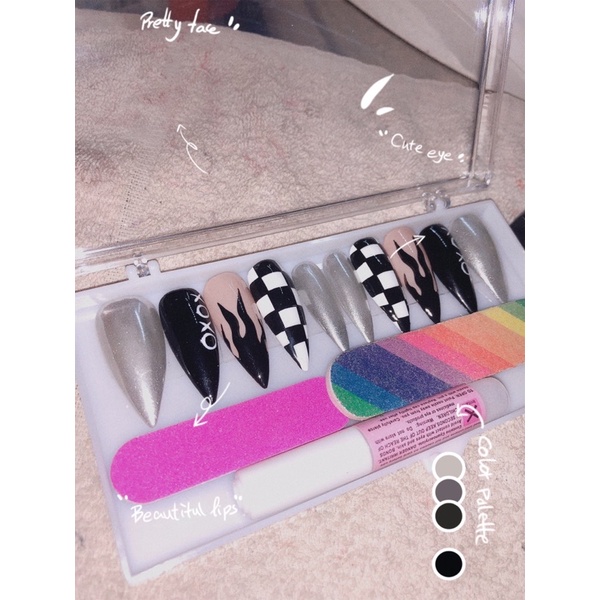 [SALE] Nail box - móng up mẫu sẵn mẫu XoXO [sốc]