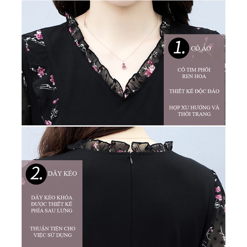 Đầm trung niên sang trọng cho mẹ bigsize thiết kế dáng xòe cao cấp dự tiệc K03 - WB WOMAN & BEAUTY | BigBuy360 - bigbuy360.vn