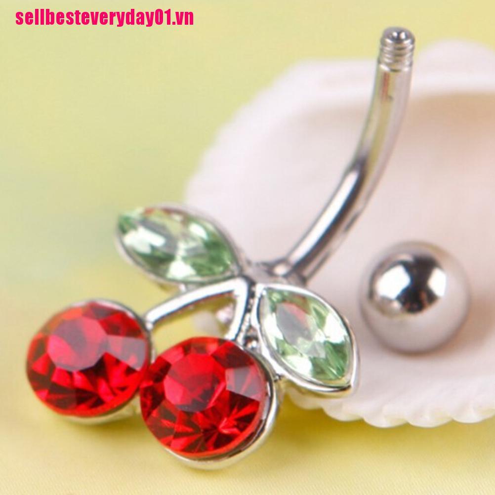 Khuyên Rốn Hình Quả Cherry Đỏ Dễ Thương