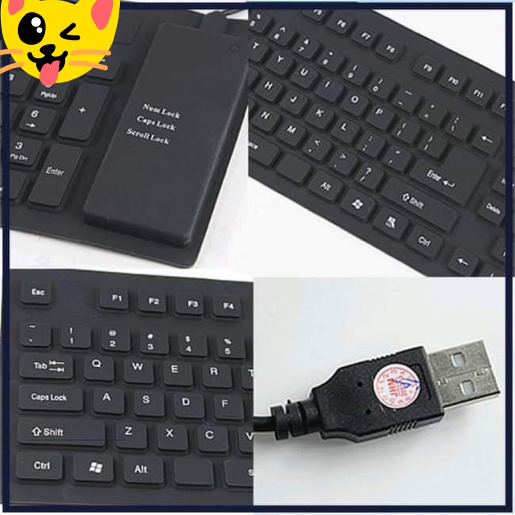 Bàn Phím Silicon Mềm 109 Phím Chống Nước Có Thể Gấp Gọn Linh Hoạt