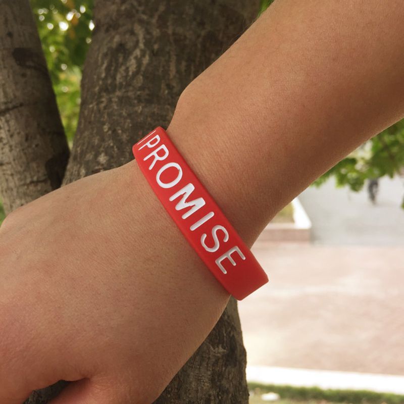 Flgo Set 5 Vòng Tay Silicon In Chữ I Promise Thời Trang Unisex