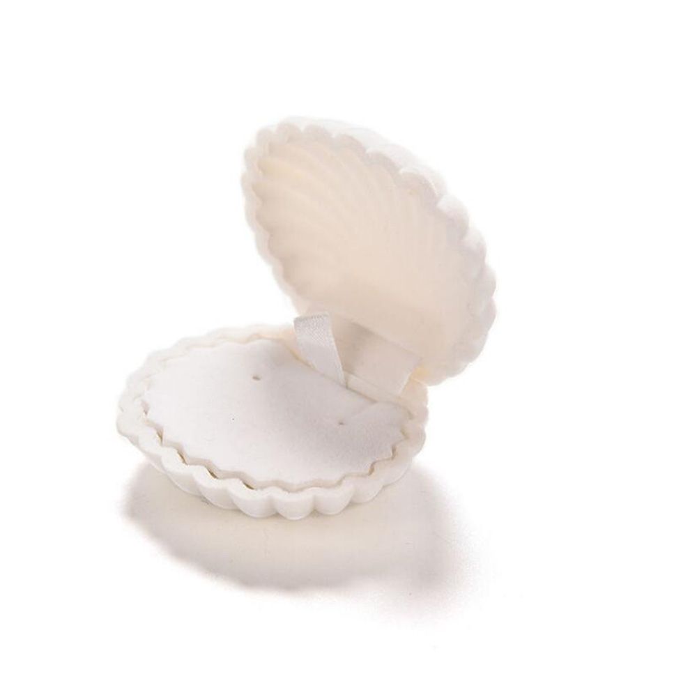 1 Hộp Đựng Trang Sức Hình Vỏ Sò Bằng Vải Nhung Nhiều Màu Sang Trọng Cho Nữ