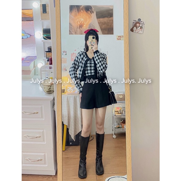 [Mã 2611THTRANG100K hoàn 10% xu đơn 99K] SET ÁO CROPTOP LEN KẺ Ô JULYS STORE (ảnh thật shop chụp kèm video cận chất) | BigBuy360 - bigbuy360.vn