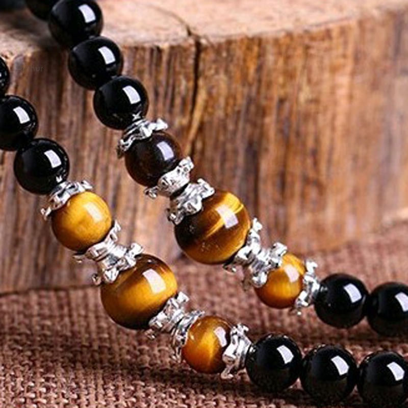 Chuỗi hạt 108 hạt bằng đá Obsidian cỡ 6mm | BigBuy360 - bigbuy360.vn