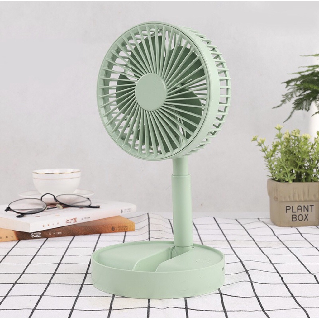 [ BH_ 6 tháng ] Quạt mini tích điện để bàn gấp gọn xoay 180 Độ với 3 cấp độ mát, thế hệ mới