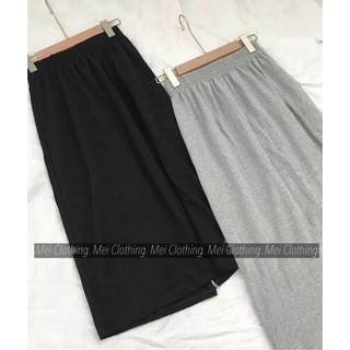 Chân Váy Thun Trơn Xẻ Sau Dáng Basic Freesize