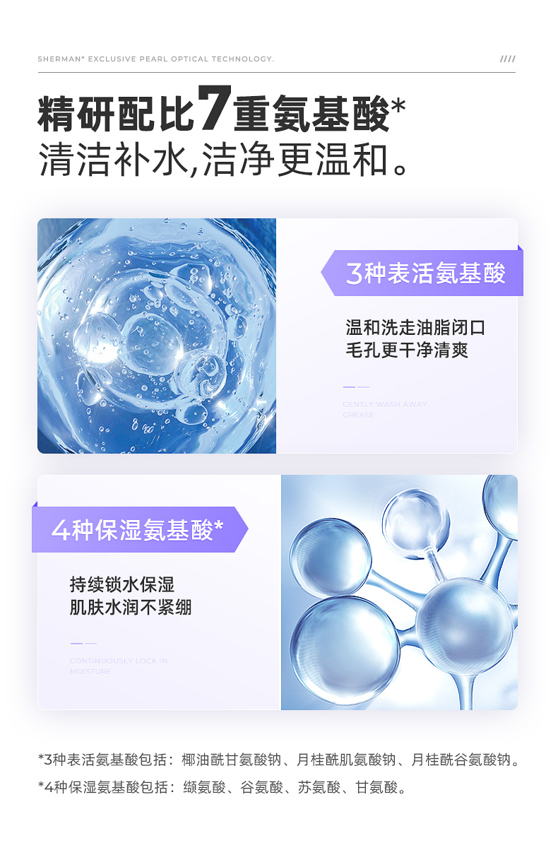 (Hàng Mới Về) Sữa Rửa Mặt Amino Acid Dưỡng Ẩm Làm Sạch Sâu Trị Mụn Kiểm Soát Dầu Cho Nam Nữ