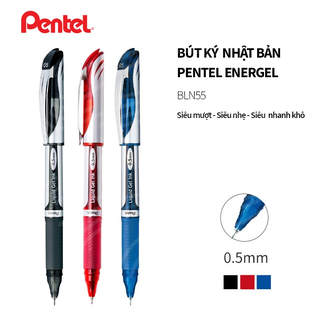 Bút mực gel ngòi 0.5mm pentel energel nhật bản bln55 siêu mượt