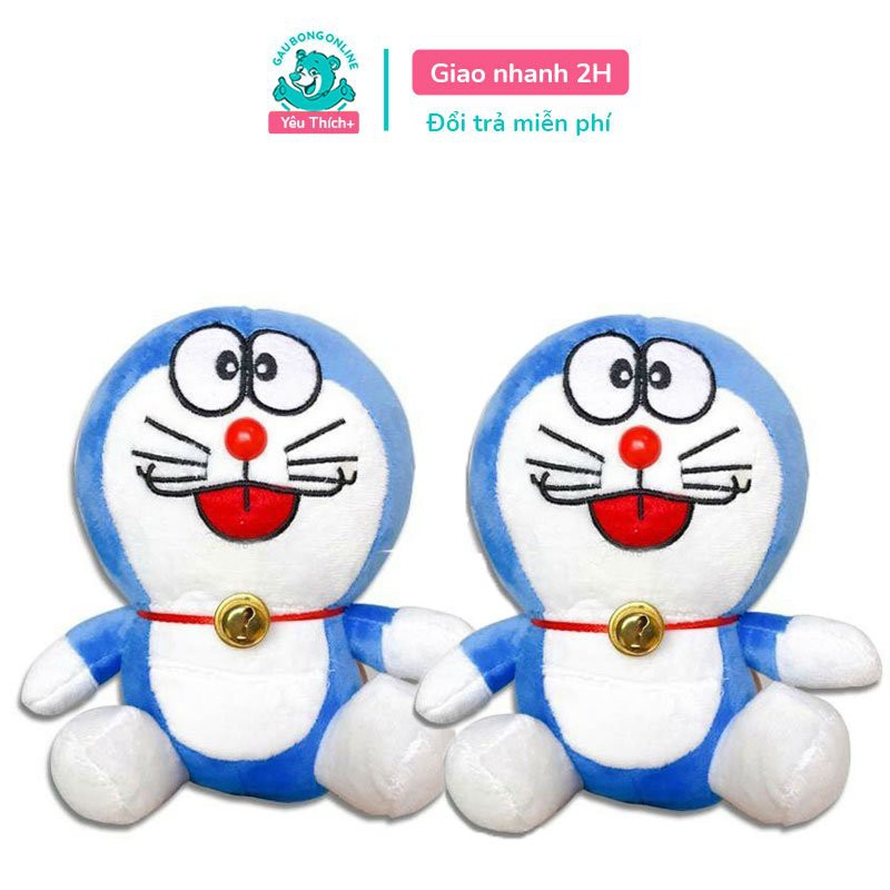 Gấu bông nhỏ Doraemon xanh siêu xinh chất nhung mềm mịn kích thước 18cm