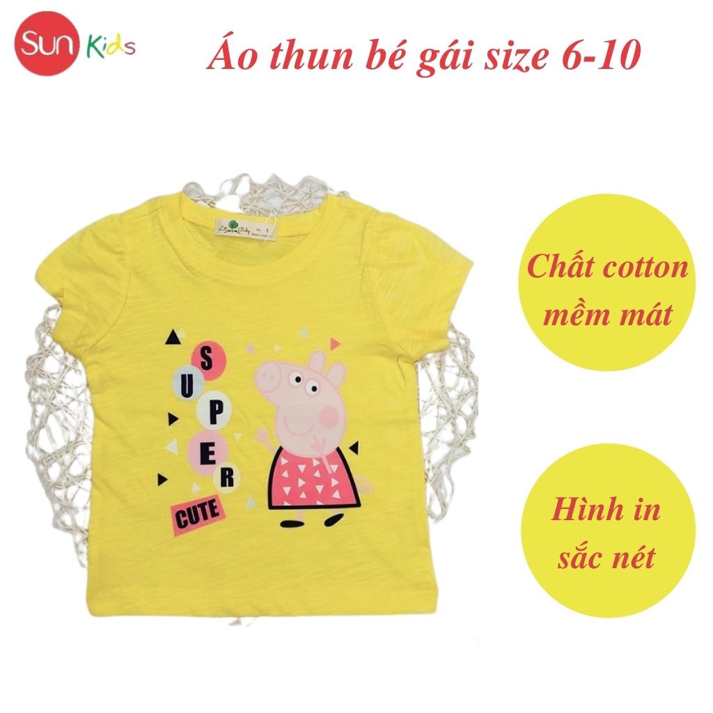 Áo thun cho bé gái, áo phông bé gái chất cotton mềm mát, size 6 - 10 tuổi - SUNKIDS