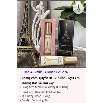 Tinh Dầu Nước Hoa Pháp Aroma Perfume Oil 12ml dạng lăn