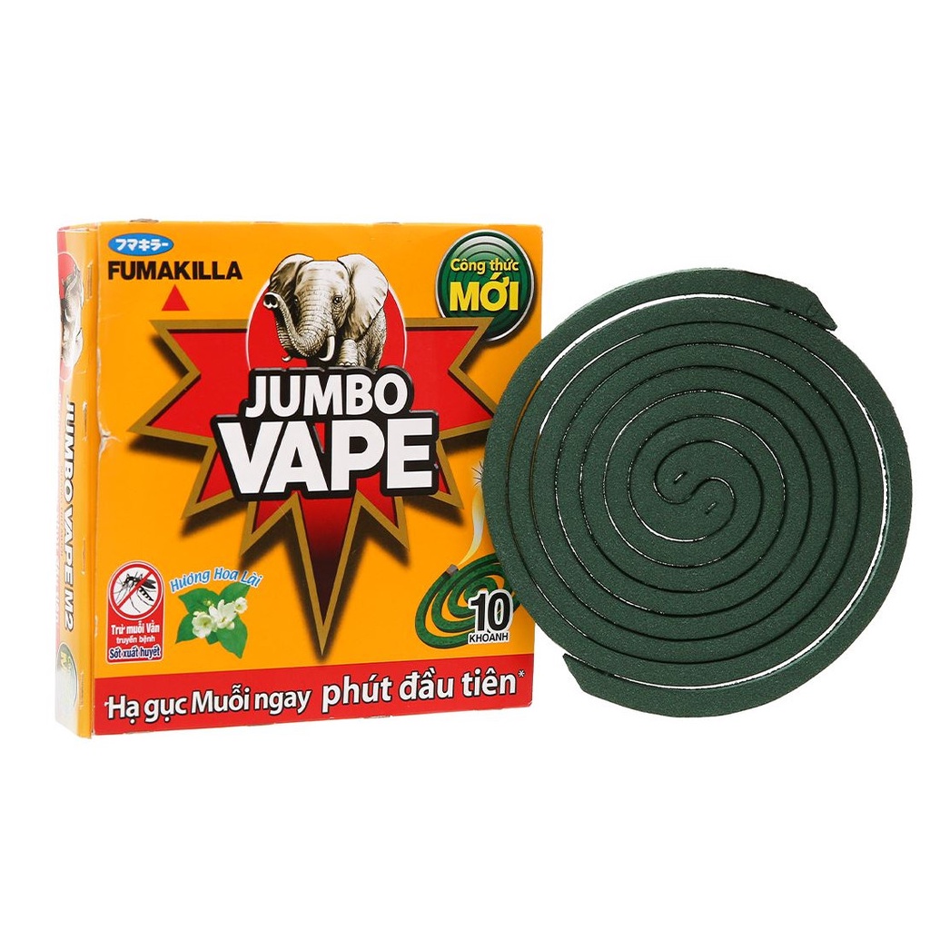 Nhang muỗi ít khói Jumbo vape 10 khoanh tặng thêm 2
