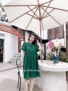 Váy suông đũi lụa dập ly