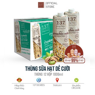 Thùng sữa hạt dẻ cười nguyên chất 137 Degrees - Thùng 1 lít